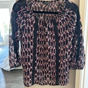 Express Women's Black and Pink Blouse